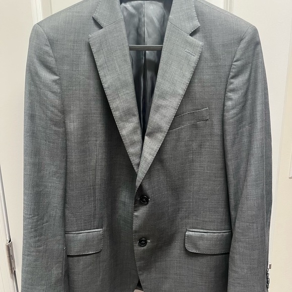 Peter Millar men’s suit jacket blazer 100% wool 42R Grey two button - Picture 3 of 13